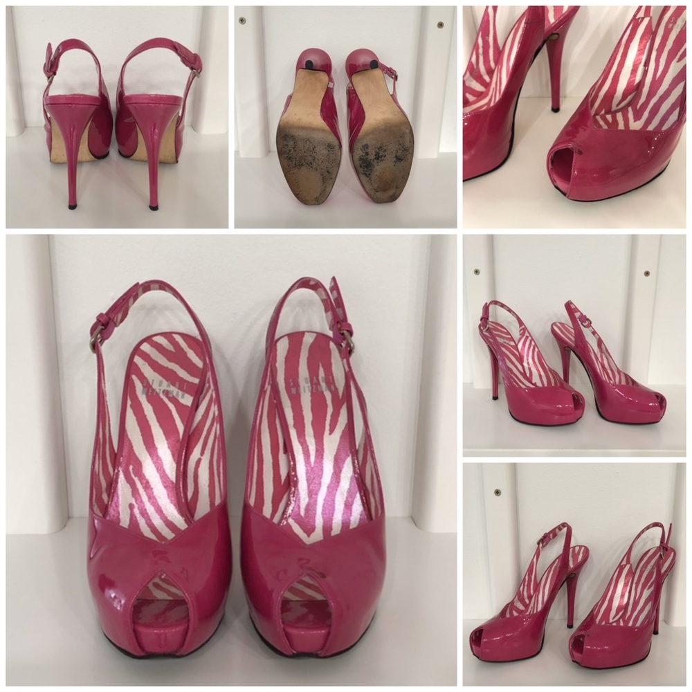 Prose Patent Leather Slingback Peep Toe Pumps
